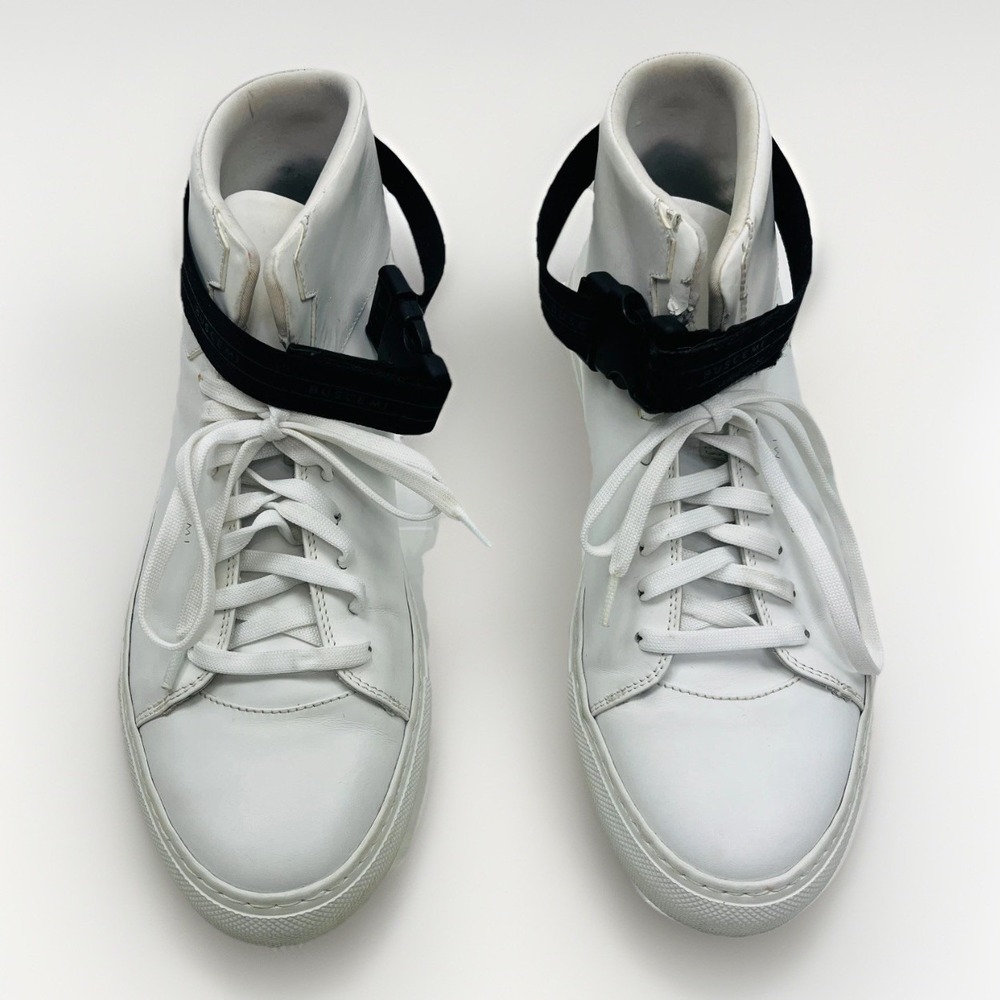 Buscemi Leather High Top Sneakers 100mm Buckle Closure‎ EU 38 US 8 - Picture 2 of 16